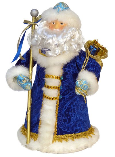 Дед мороз в темно-синем с голубыми рукавами